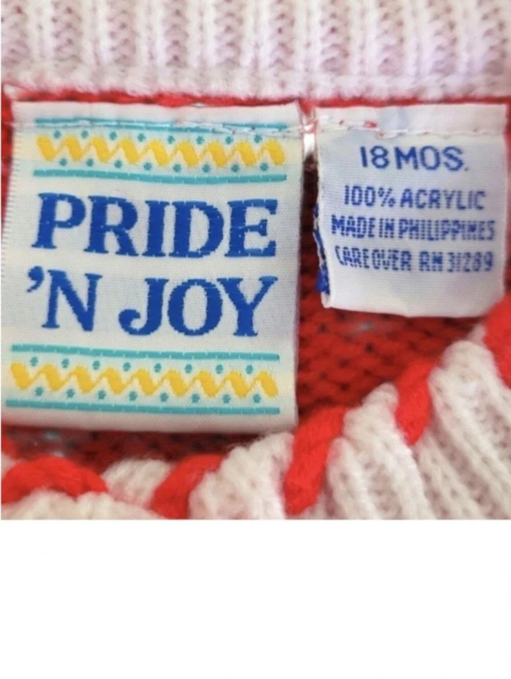 Pride N Joy Vintage Christmas Cardigan Sweater Red Size 18 Months